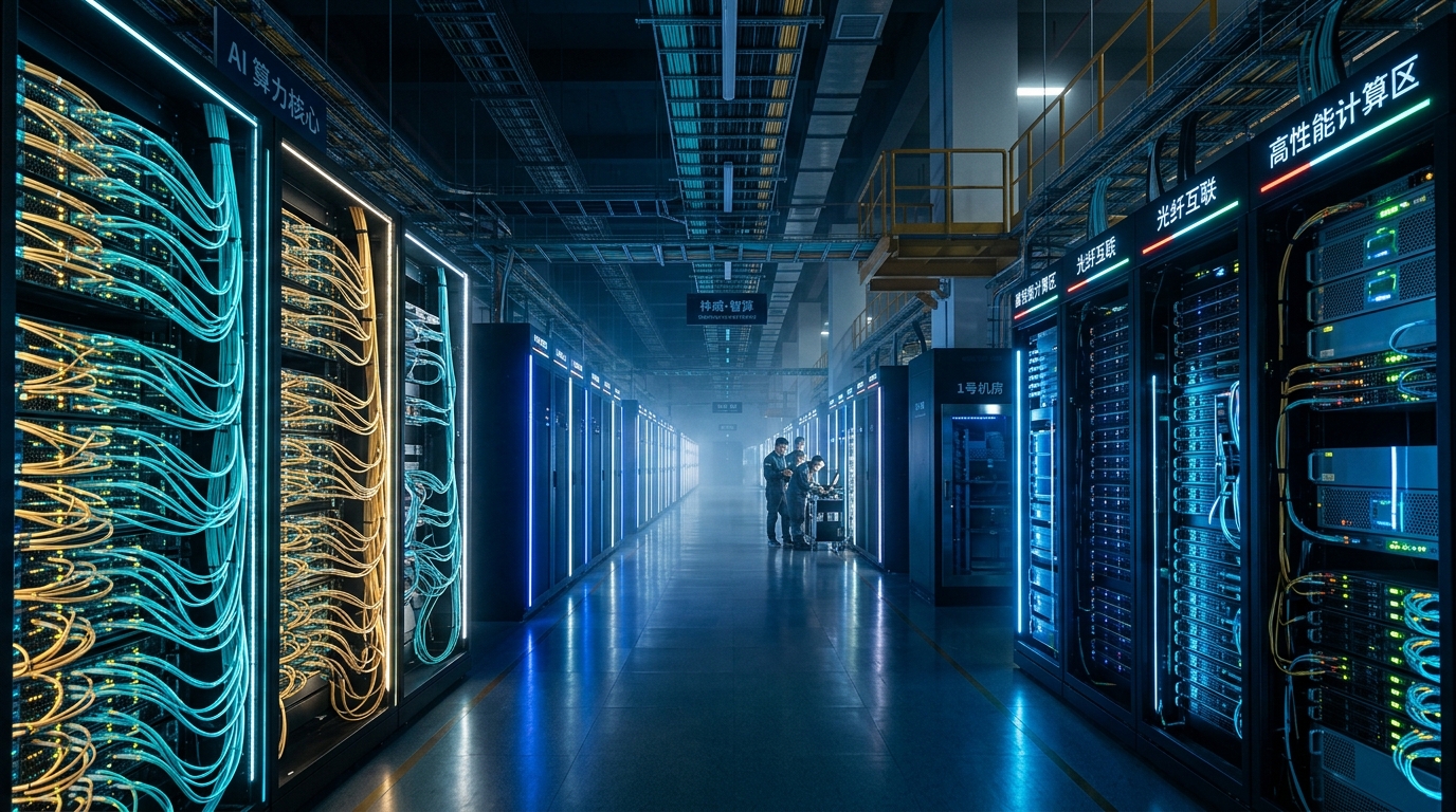 Hyperscale AI supercomputing cluster and optical infrastructure in China